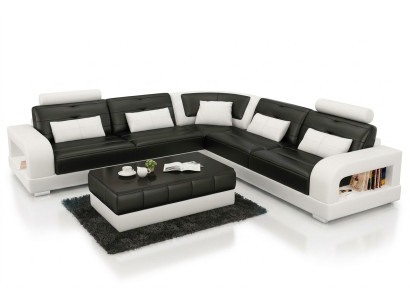 Canapé en cuir USB Paysage vivant Canapé d'angle Suite d'angle Canapé design Canapé L6008B neuf