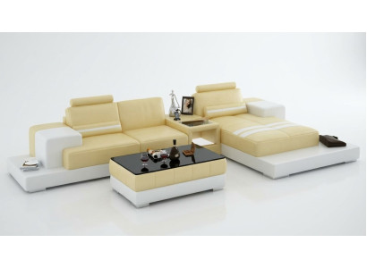 Canapé en cuir avec USB Canapé d'angle Canapé d'angle Suite d'angle Canapé design Canapé L6004D