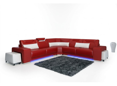 Canapé en cuir avec USB Salon paysager Canapé d'angle Suite d'angle Design Canapé moderne F3011B