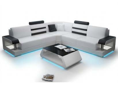 Ensembles de salon en cuir Canapé Set Canapés Set de canapé 3+2+1 avec USB