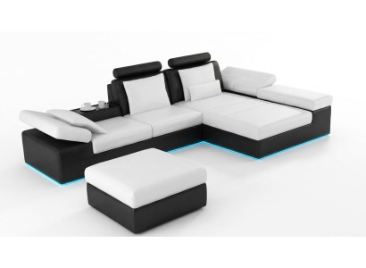 Canapé en cuir. Canapé avec USB. Paysage vivant. Canapé d'angle. Suite Design. Canapé moderne K5014C.