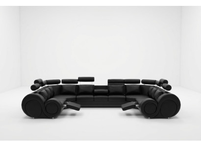 Designer Living landscape Ecksofa + USB Sofa Polster Ledersofa Sofas neue Suite