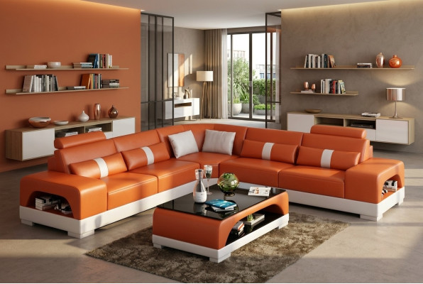 Moderne Eckgarnitur Ecksofa Eckcouch Wohnlandschaft L-Form XXL Sofa mit USB neu