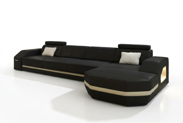 Canapé en cuir avec USB Salon paysager Canapé d'angle Suite d'angle Design Canapé moderne C4011C
