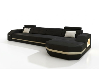 Canapé en cuir avec USB Salon paysager Canapé d'angle Suite d'angle Design Canapé moderne C4011C