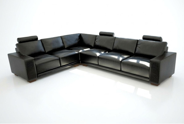 Canapé en cuir avec USB Canapé d'angle Salon moderne Suite d'angle Design Moderne Sofa A1121B