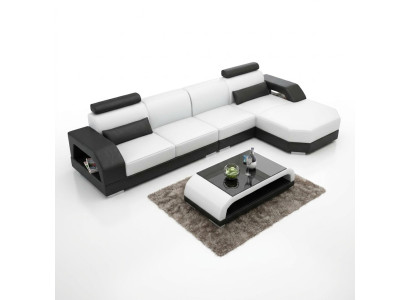 Canapé en cuir + salon USB Canapé d'angle de paysage Coin de canapé Suite d'angle Canapé design Canapé nouveau G8001C