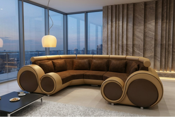 Designer de paysage vivant sofa textile canapé + ensemble de rembourrage USB en microfibre XXL