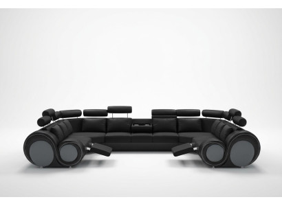 Canapé d'angle design Canapé avec USB Rembourrage Siège Ensemble d'angle Canapés Cuir Textile Forme en L