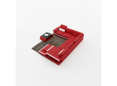 Paysage vivant Grand canapé moderne en cuir + USB Nouveau canapé designer breveté Canapé d'angle