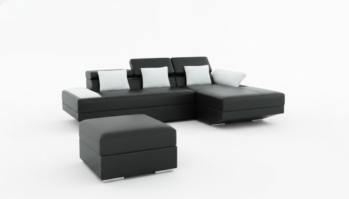 Paysage de vie. Canapé d'angle rembourré avec USB - Canapé d'angle Suite Landschaft en cuir 2719C nouveau