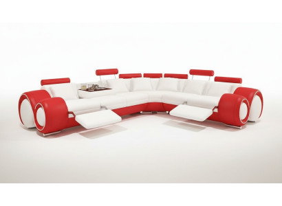 Canapé en cuir avec USB, canapé d'angle de paysage vivant, suite d'angle, design moderne de canapé A1163.
