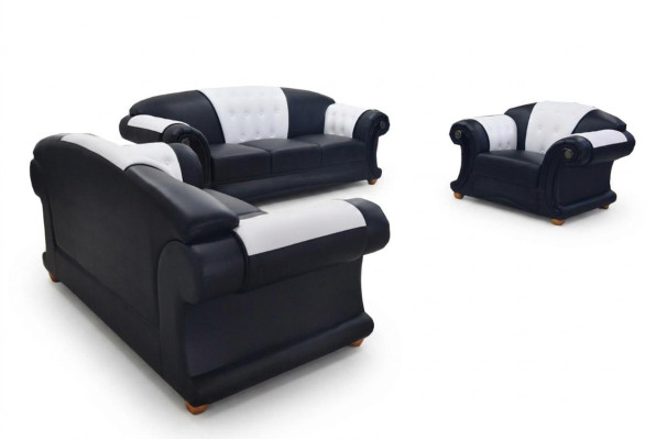 Ensemble de canapé en cuir classique 321 Groupe Rembourrage Sièges Rembourrage USB