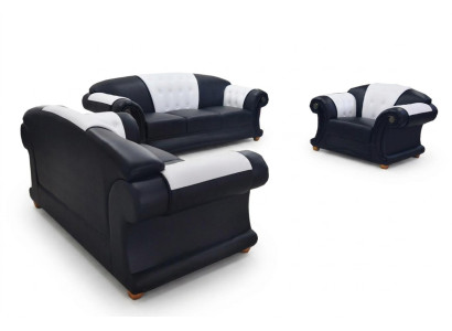 Ensemble de canapé en cuir classique 321 Groupe Rembourrage Sièges Rembourrage USB