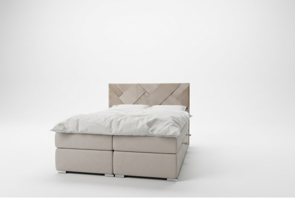 Lit boxspring de luxe double de l'hôtel Fonction de base de lit à rembourrage 140x200cm