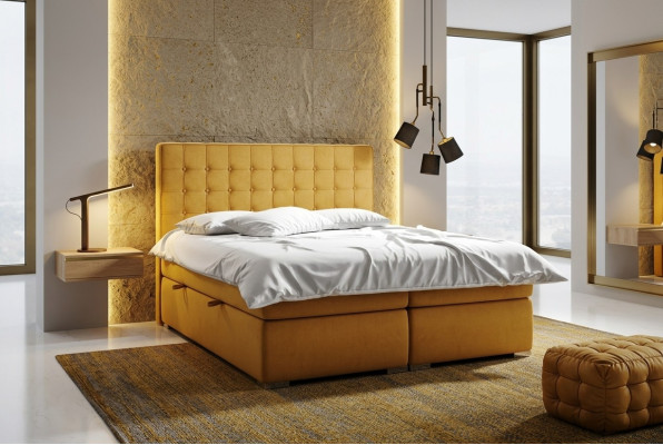 Lit Boxspring Hôtel Double 160x200 cm Lits de luxe Fonction de base de lit rembourrée
