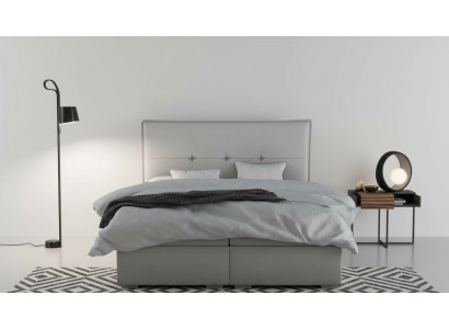 Lit boxspring Hotel Double Textile Gris Lits de luxe Fonction de base de lit rembourré