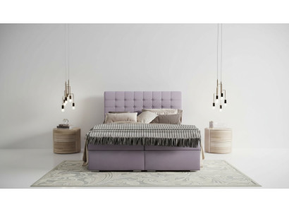 Ensemble complet Matelas & surmatelas Lit à sommier tapissier rose 180x200cm