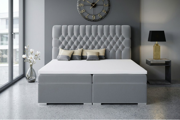 Boxspring lit hôtel double Chesterfield lits de luxe tissu coffre fonction