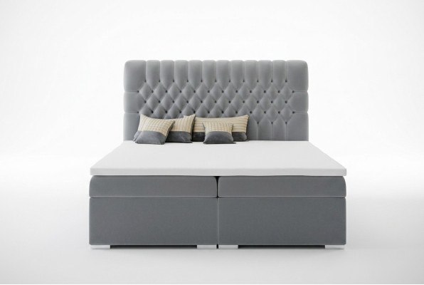 Boxspring lit hôtel double Chesterfield lits de luxe tissu coffre fonction