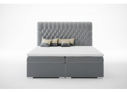 Boxspring lit hôtel double Chesterfield lits de luxe tissu coffre fonction