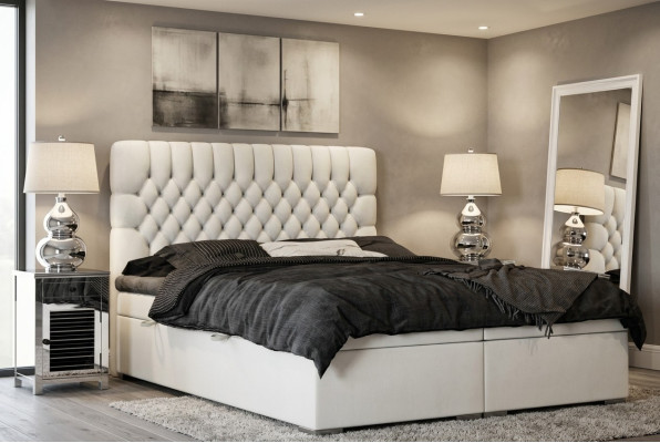 Lit boxspring hôtel double Chesterfield lits de luxe tapissés fonction boîte