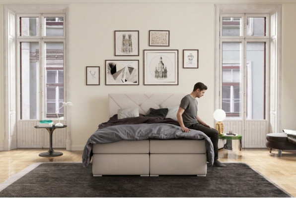 Lits Box Spring modernes Hôtel Lit Double de Luxe Rembourrage Boîte Fonction Cuir