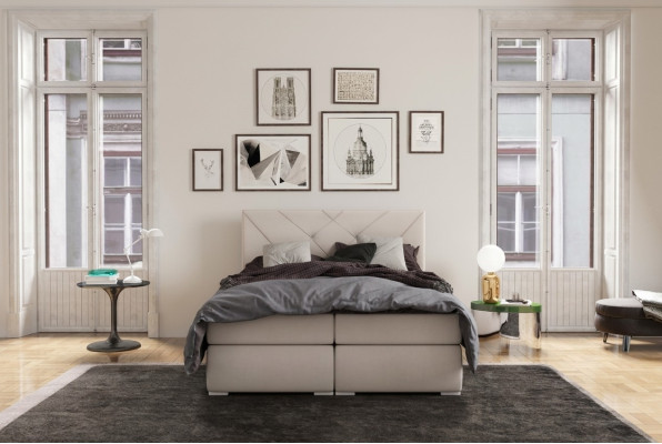 Lits Box Spring modernes Hôtel Lit Double de Luxe Rembourrage Boîte Fonction Cuir