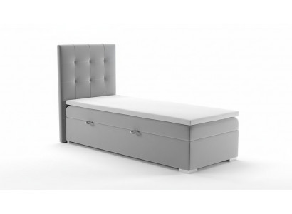 Boîte de luxe avec sommier tapissier pour lits d'hôtel, base de lit fonctionnelle 90x200cm en gris, neuf.