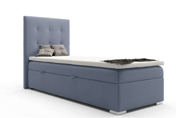 Lit de printemps de luxe pour hôtel Lits de base de fonction rembourrés 90x200cm Bleu nouveau