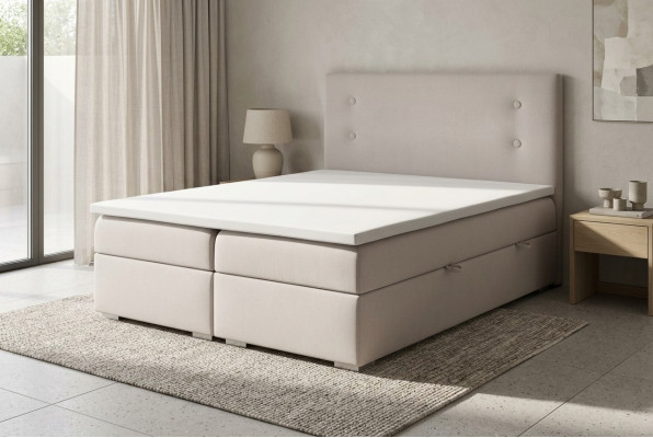 Lit Boxspring Boîte Fonction Hôtel Double Ensemble Complet Surmatelas Matelas Lits