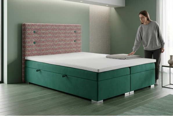 Boîte à ressort Lit Fonction Hôtel Double Ensemble Complet Surmatelas Matelas Lits Boîte