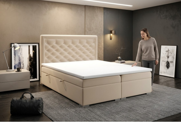 Chesterfield lit à sommier tapissier hôtel double luxe lits rembourrés caisse fonction