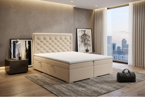 Chesterfield lit à sommier tapissier hôtel double luxe lits rembourrés caisse fonction