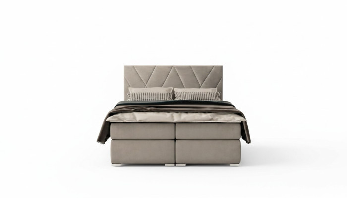 Lit Chesterfield pour chambre à coucher avec sommier à ressorts, lits doubles, fonction de coffre rembourré.