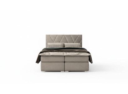 Lit Chesterfield pour chambre à coucher avec sommier à ressorts, lits doubles, fonction de coffre rembourré.