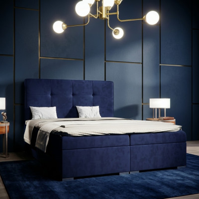 Lit Boxspring Blue's Double Luxury Hotel Lits Fonctionnels Cadre de Lit Base en Tissu Nouveau