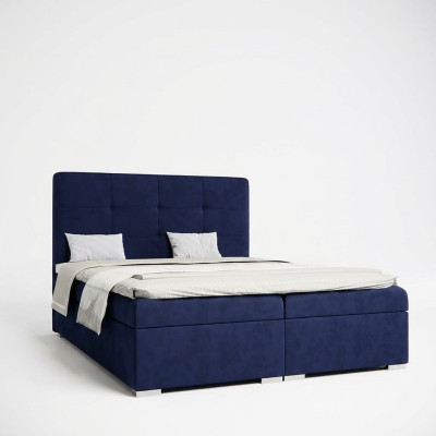 Lit Boxspring Blue's Double Luxury Hotel Lits Fonctionnels Cadre de Lit Base en Tissu Nouveau
