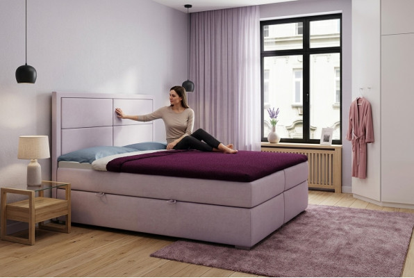 Lit Boxspring Hôtel Double Ensemble Complet Matelas Surmatelas Lits Fonction Boîte