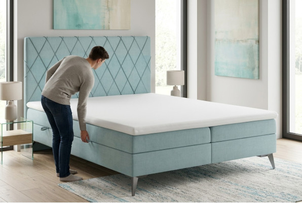 Chesterfield boxspring chambre à coucher lit double lits rembourrés boîte fonction