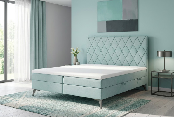 Chesterfield boxspring chambre à coucher lit double lits rembourrés boîte fonction