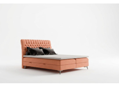 Lit à sommier coffre Chesterfield Double Lit design Tissu Boîte Fonction Hôtel