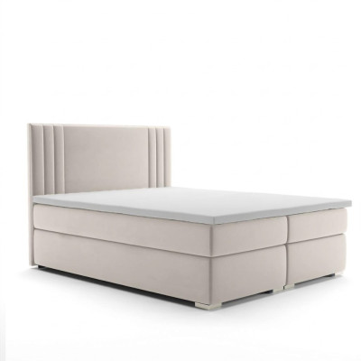 Lit Boxspring Hôtel Lit Double Lits de Luxe Sommier Tapissier Fonction sommier Beige