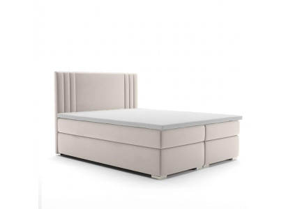 Lit Boxspring Hôtel Lit Double Lits de Luxe Sommier Tapissier Fonction sommier Beige