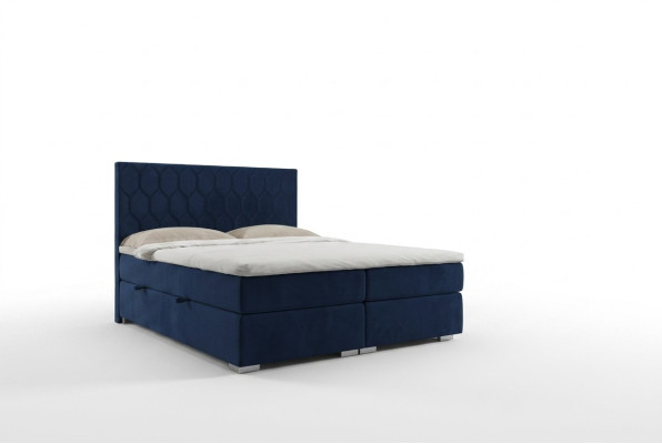 Lit Boxspring Design Hôtel Velours Lits de Luxe Sommier tapissé Lit Double de Fonction