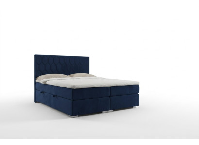 Lit Boxspring Design Hôtel Velours Lits de Luxe Sommier tapissé Lit Double de Fonction