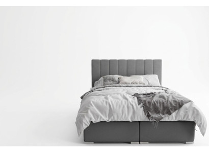 Lit Boxspring Chambre Double Lits Design Rembourrage Boîte Fonction Gris