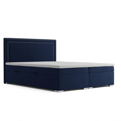 Boxspring Bed Hotel Double Design Beds Luxury Upholstery Box Function Blue new  Lit en bois de lit double Design Hotel Lits d'hôtel de luxe Rembourrage Fonction Boîte Bleu nouveau
