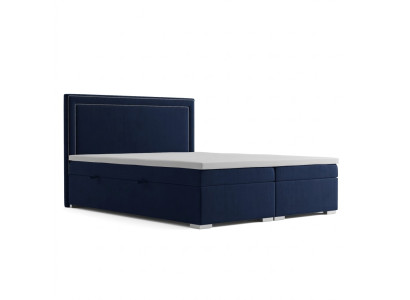 Boxspring Bed Hotel Double Design Beds Luxury Upholstery Box Function Blue new  Lit en bois de lit double Design Hotel Lits d'hôtel de luxe Rembourrage Fonction Boîte Bleu nouveau