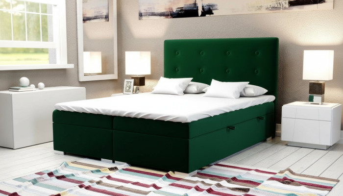 Boxspring Bed Hôtel Lit Double Textile Lits de Luxe sommier à lattes fonction